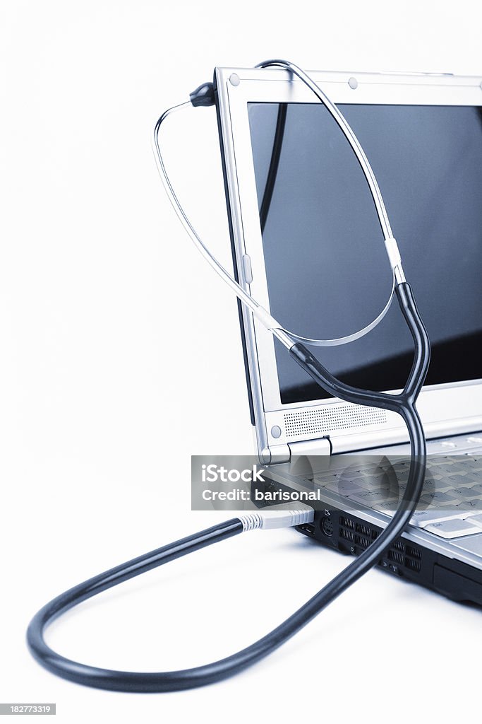 Stethoscope and PC Doctor "Stethoscope and PC, USB Connection" Accidents and Disasters Stock Photo