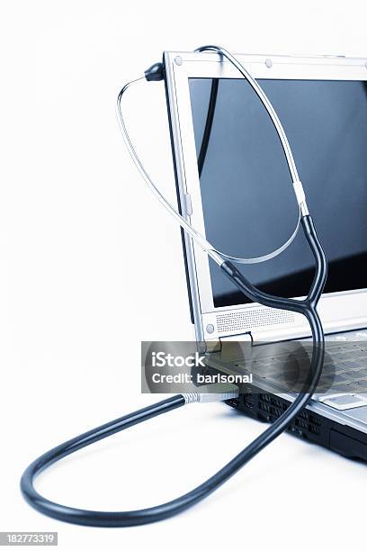 Stethoscope And Pc Doctor Stock Photo - Download Image Now - Accidents and Disasters, Communication, Computer