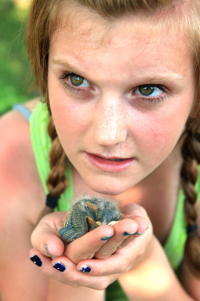 istock Girl Holding Baby Bird 182773848