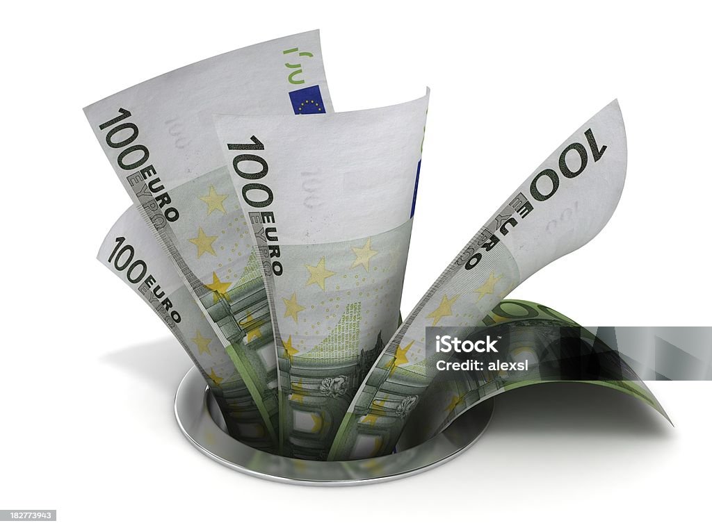 Money Down the Drain-Expression anglo-saxonne - Photo de Monnaie de l'Union Européenne libre de droits