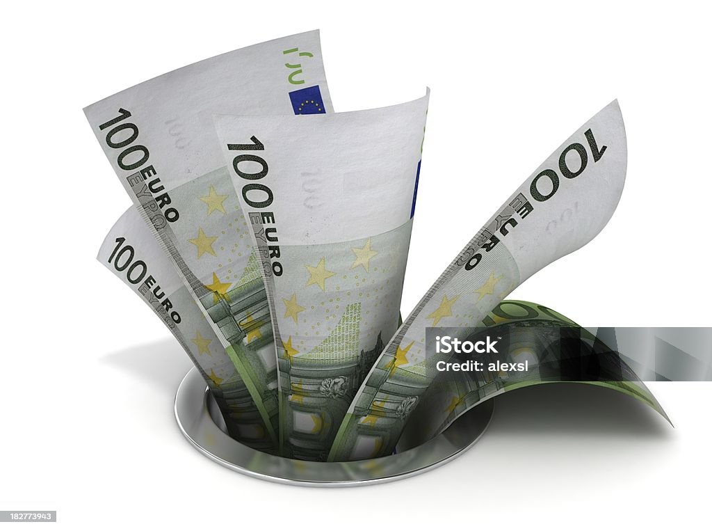 Buttare via i soldi - Foto stock royalty-free di Valuta dell'Unione Europea