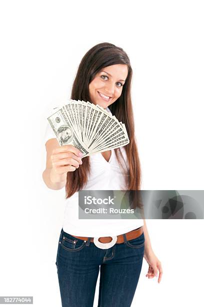 젊은 여자 쥠 달러 지폐 여자에 대한 스톡 사진 및 기타 이미지 - 여자, 통화, 100 달러 지폐-미국 지폐 통화