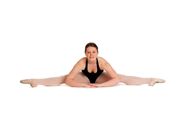 Ballet dancer doing the splits stock photo