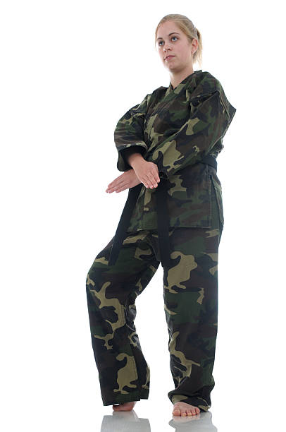 istock Martial artist blocking in an x stance 182774094