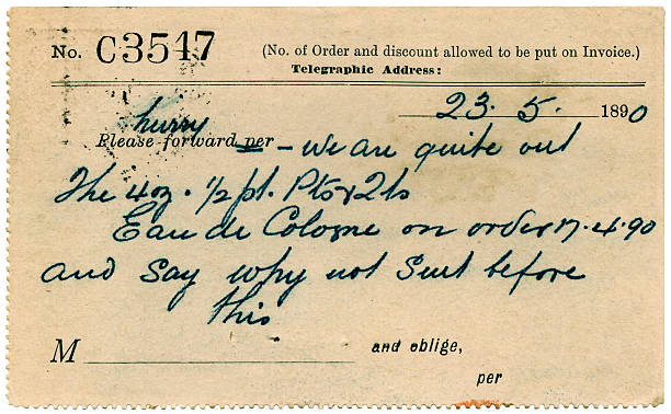 istock Postcard for an urgent order of cologne, 1890 182774478