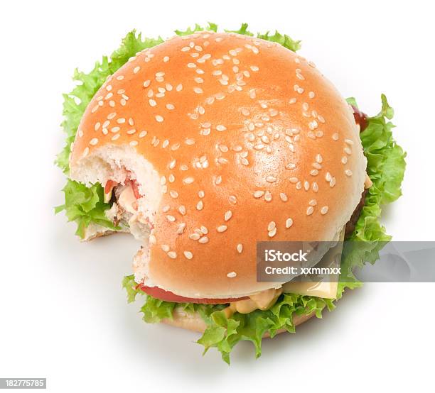 Hamburgerschnellgericht Stockfoto und mehr Bilder von Beißen - Beißen, Brotsorte, Brötchen