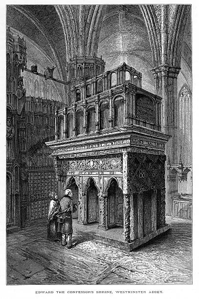 schrein von eduard der bekenner - city of westminster abbey london england edward the confessor stock-grafiken, -clipart, -cartoons und -symbole