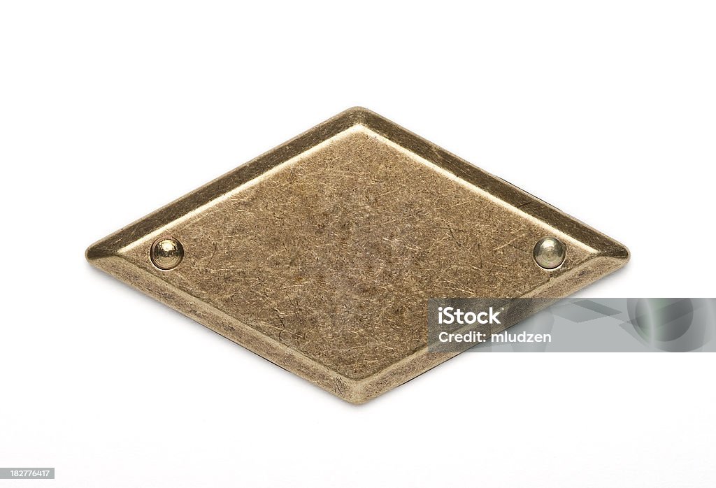 Namensschild aus Messing - Lizenzfrei Gold - Edelmetall Stock-Foto