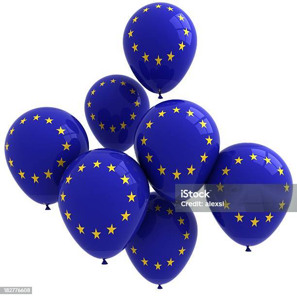 Bandiera Dellunione Europea Di Palloncini - Fotografie stock e altre immagini di La Comunità Europea - La Comunità Europea, A forma di stella, Allegro