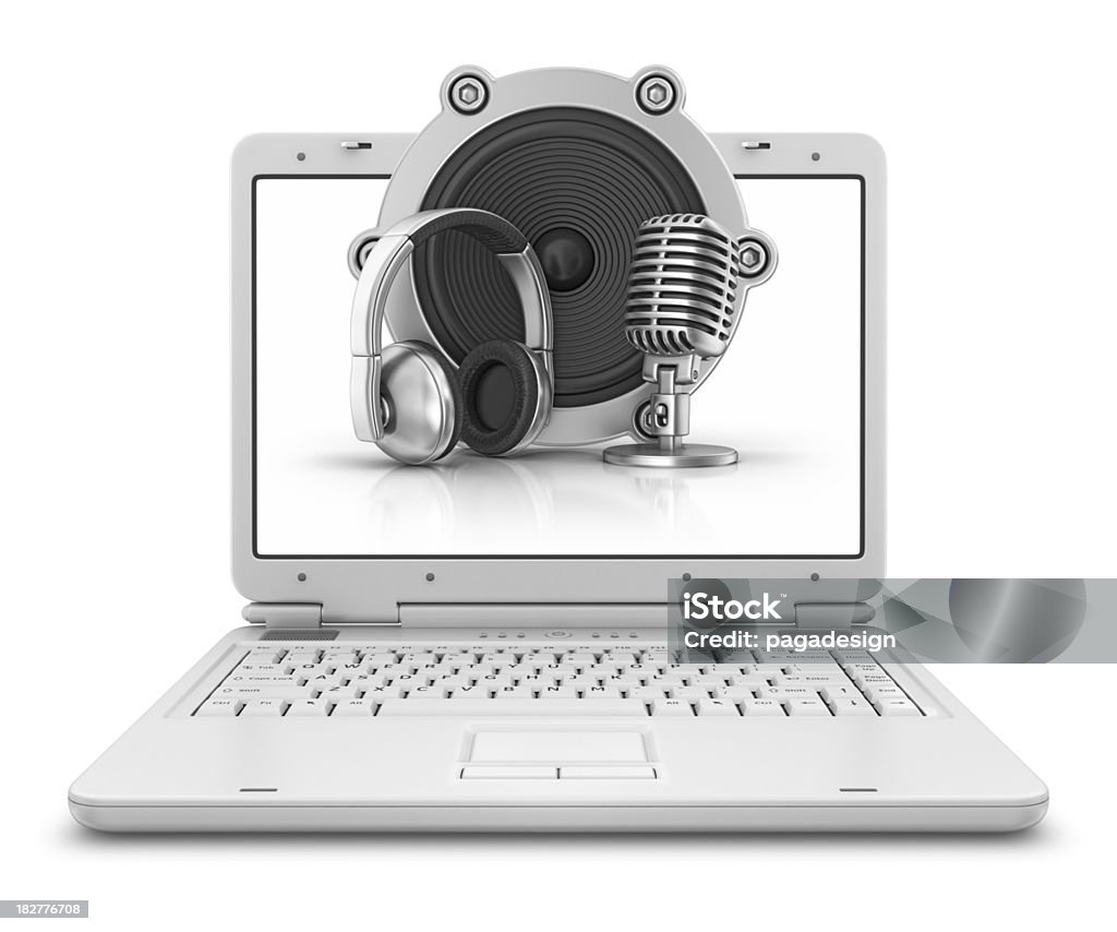 audio equipment in laptop  Laptop Stock Photo