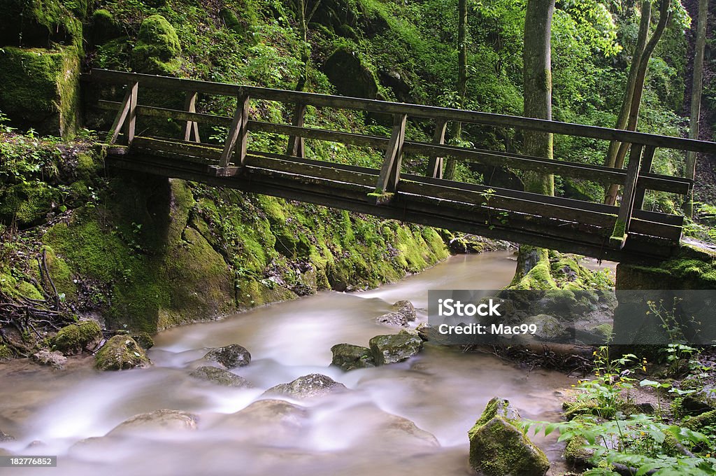 Pont au-dessus de la rivière - Photo de Alpes européennes libre de droits