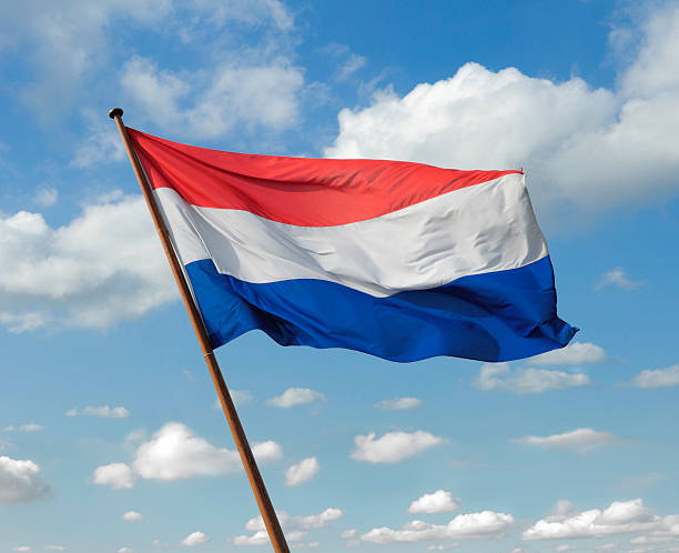 Dutch national flag stock photo