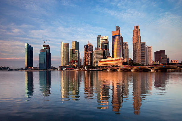 istock Sunrise on Singapore Business District 182777609