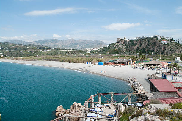 Salobreña - Mediterranean town in Spain on Costa Tropical stock photo