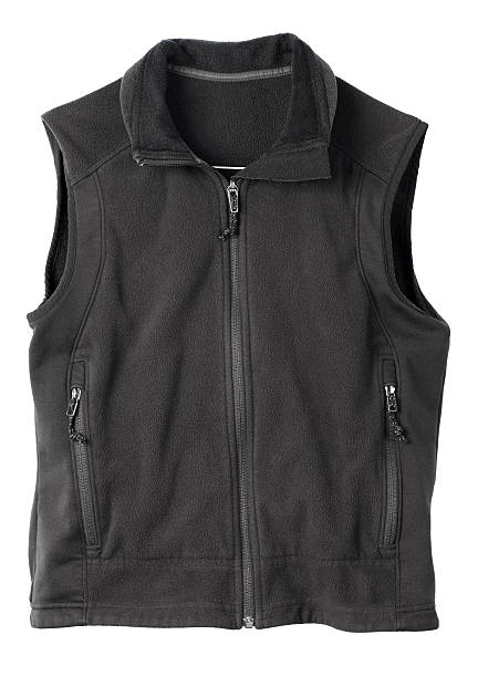 istock Black fleece hiking vest. 182777774