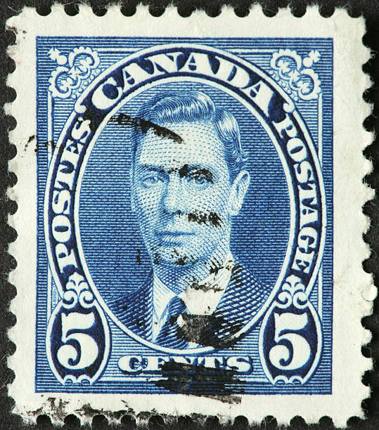 istock King George VI on an old Canadian stamp 182778076