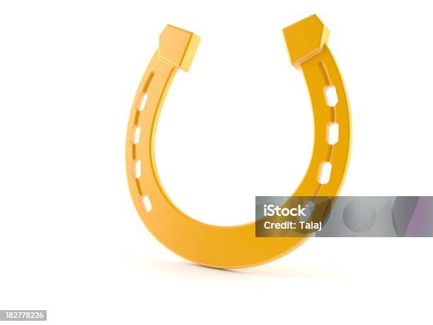 Horseshoe - Fotografias de stock e mais imagens de Dourado - Cores - Dourado - Cores, Ferradura, Ouro - Metal