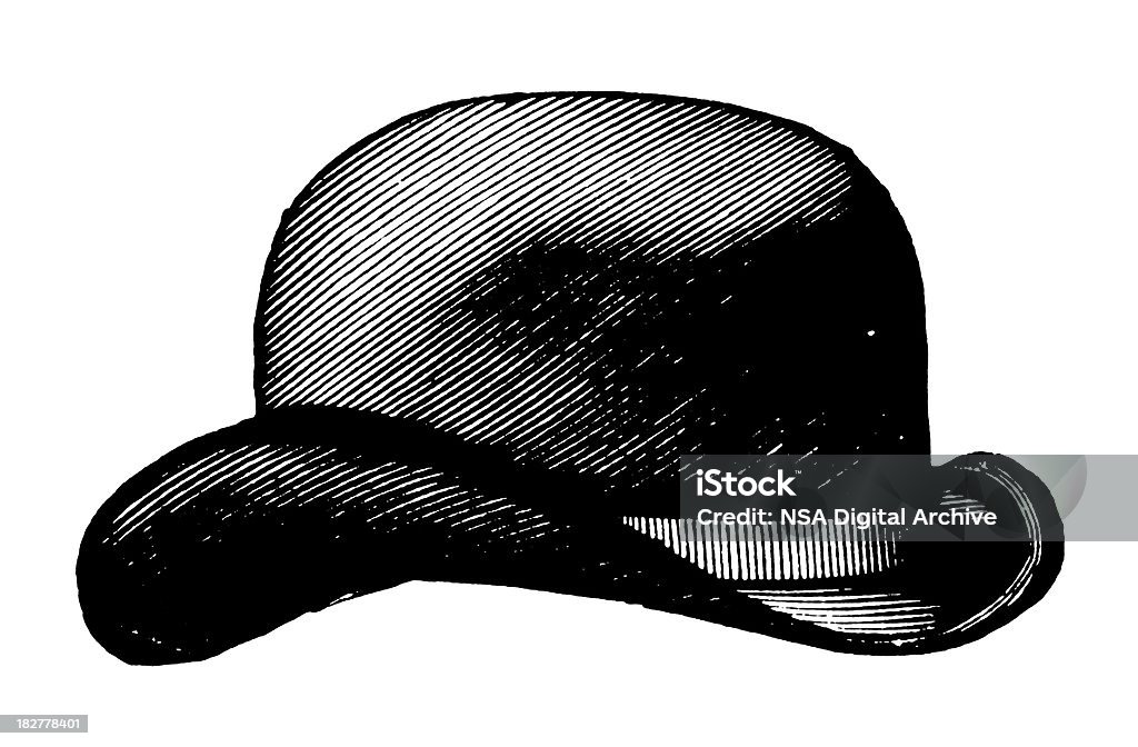 Cappello a bombetta/Antique illustrazioni progettuali - Illustrazione stock royalty-free di Cappello a bombetta