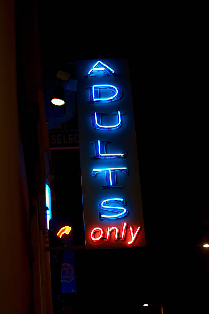 istock Neon sign adults only club 182778497