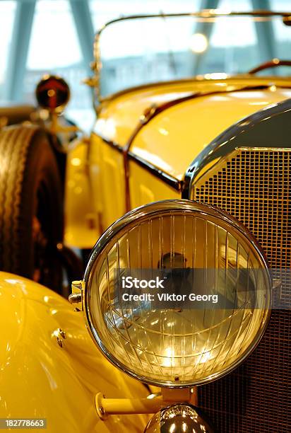 Classic Car Mercedes Benz Stock Photo - Download Image Now - Museum, Vintage Car, Yellow