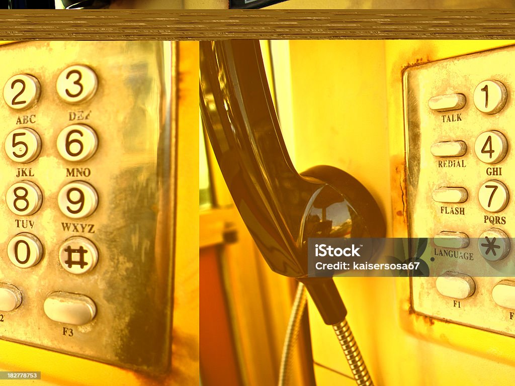 Botões em Tom de toque de Telefone Público - Royalty-free Amarelo Foto de stock