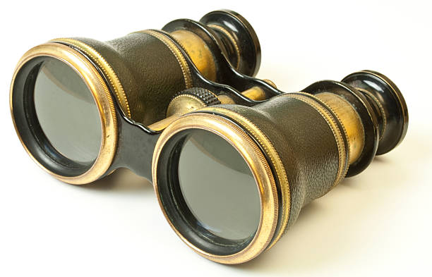 istock Old fashioned brass leather opera glasses 182778860