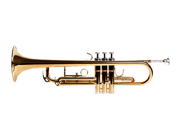 istock Golden trumpet isolated on white background 182779288