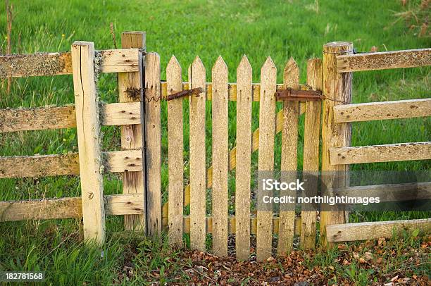 Wooden Gate Stock Photo - Download Image Now - Fence, Gate, Run-Down