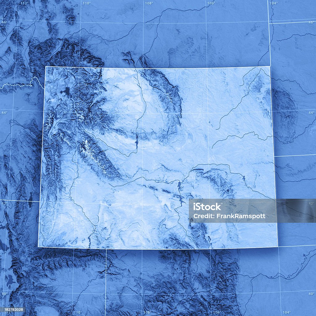 Wyoming Topographic Mapa - Foto de stock de Azul libre de derechos