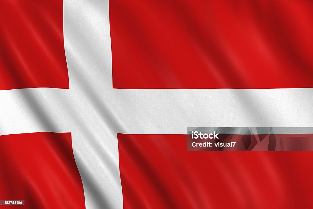 Dänemark Flagge - Lizenzfrei Dänemark Stock-Foto