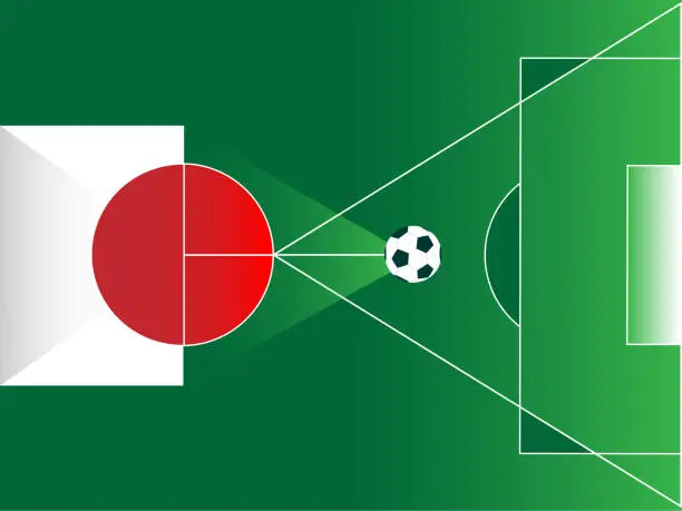 Vector illustration of Abstract football Japan