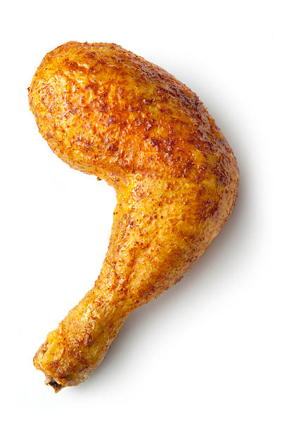 istock Poultry: Roast Chicken Leg Isolated on White Background 182783894