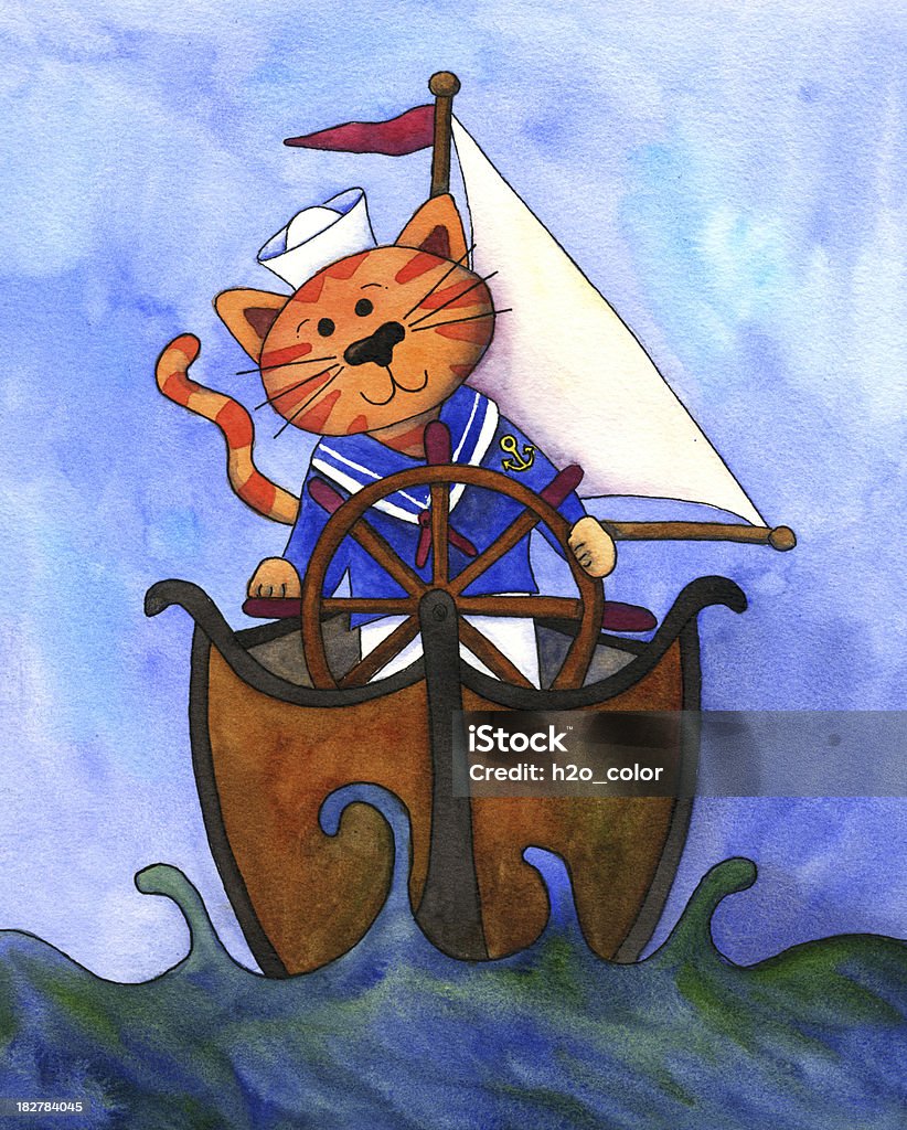 Cat de marinero - Ilustración de stock de Aire libre libre de derechos
