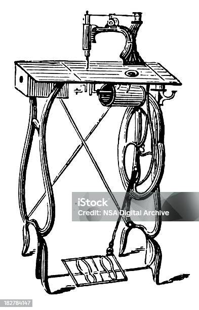 Sewing Machine Antique Design Illustrations Stock Illustration - Download  Image Now - 19th Century, Black And White, Clip Art - iStock