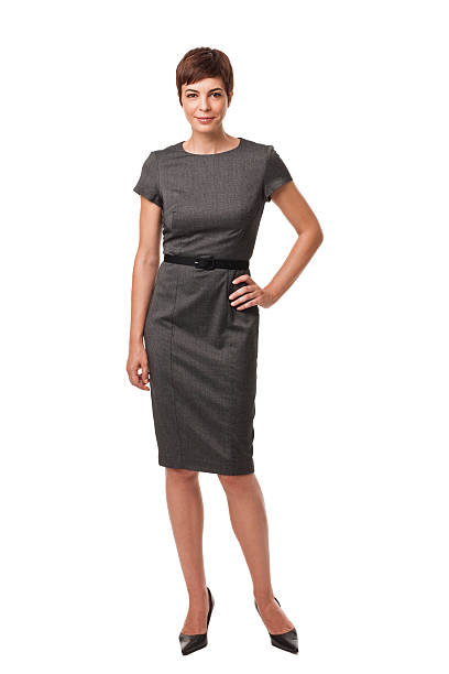 Empresaria En Vestido Gris Aislado En Blanco Foto de stock y más banco de imágenes de Mujeres - Mujeres, Vestido, Fondo blanco - iStock Empresaria En Vestido Gris Aislado En Blanco Foto de stock y más banco de imágenes de Mujeres - Mujeres, Vestido, Fondo blanco - iStock