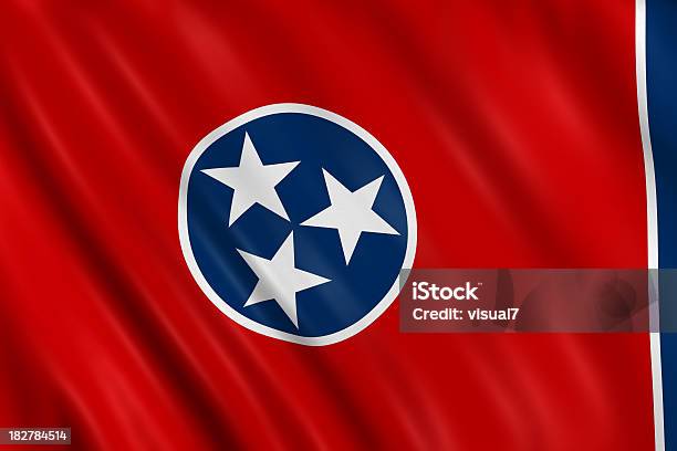 Flaga Tennesse - zdjęcia stockowe i więcej obrazów Stan Tennessee - Stan Tennessee, Symbol, Bawełna