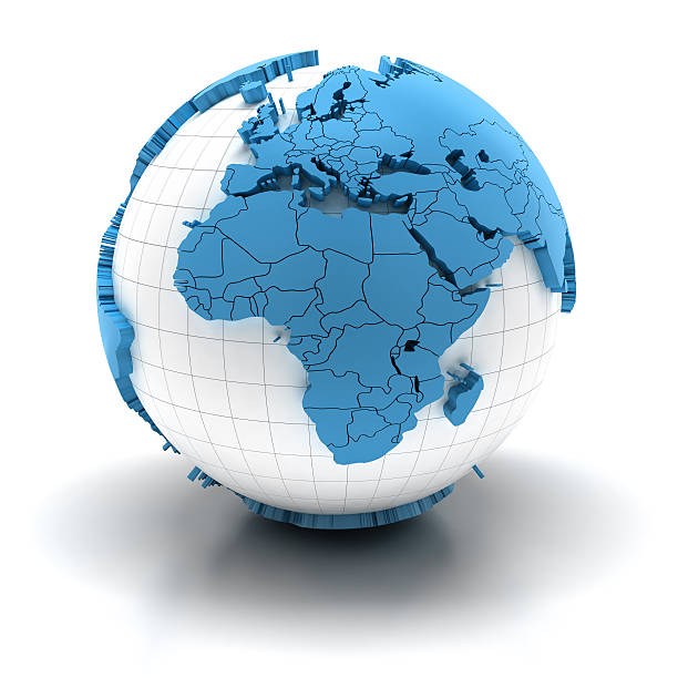 istock Globe of Africa with national borders, two clipping paths provided 182784784