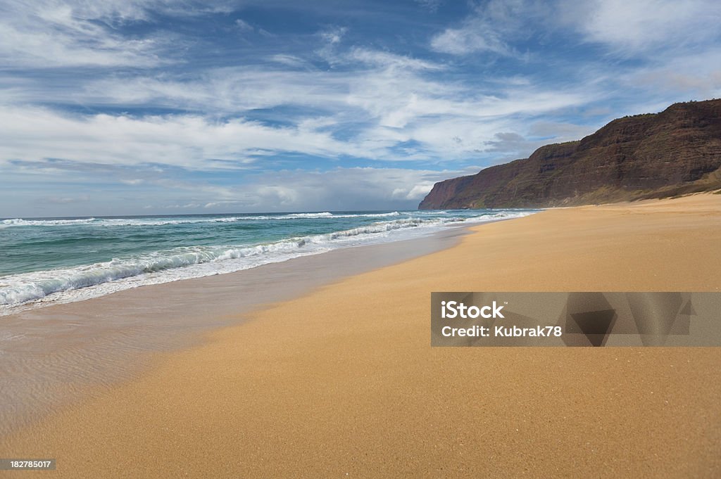 Praia Polihale em Kauai, havaí - Royalty-free Azul Foto de stock