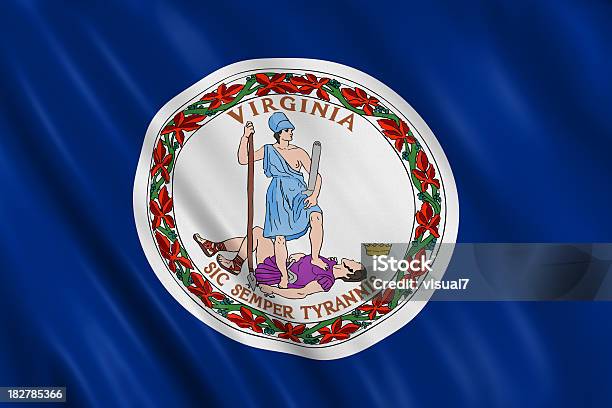 Bandeira De Virginia - Fotografias de stock e mais imagens de Virgínia - Estado dos EUA - Virgínia - Estado dos EUA, Bandeira, Algodão