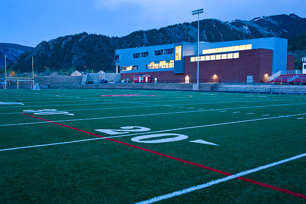 istock Football field at dusk 182785667