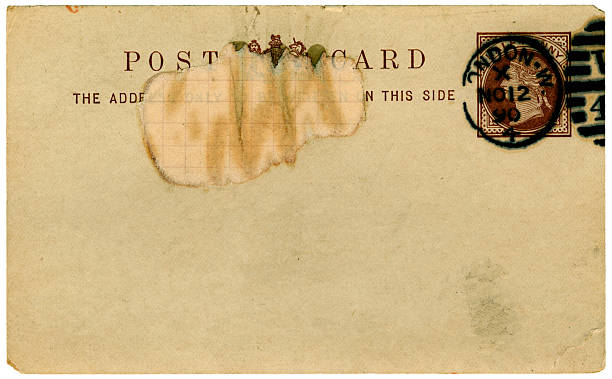 Damaged British Victorian postcard from 1890