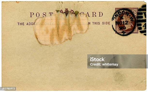 Damaged British Victorian Postcard From 1890 Stock Photo - Download Image Now - 1890, 1890-1899, 19th Century