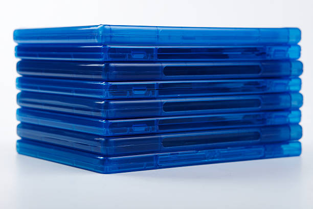 blu ray stack stock photo