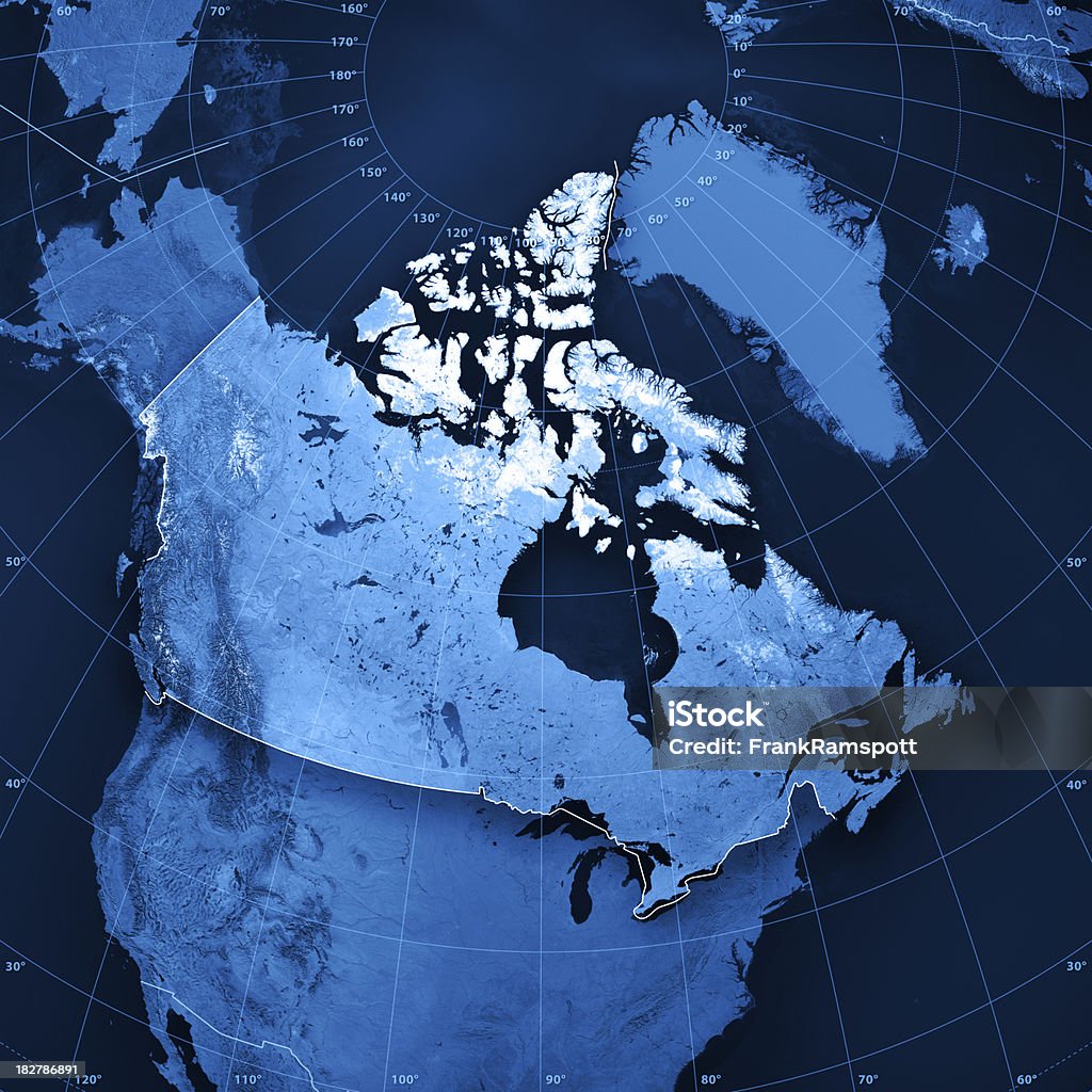 Canada mappa topografica - Foto stock royalty-free di Carta geografica