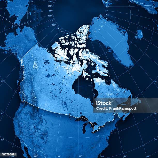 Canada Mappa Topografica - Fotografie stock e altre immagini di Carta geografica - Carta geografica, Canada, America del Nord