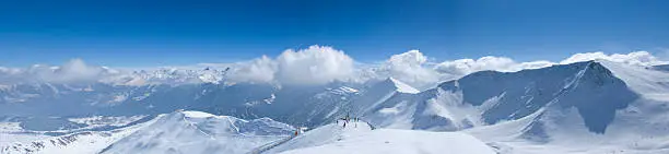 panorama photo on top of the Austrian Alps