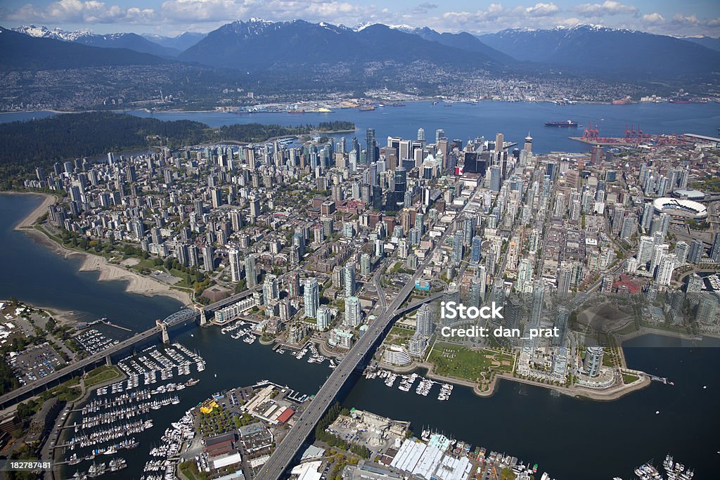 Centro da cidade de Vancouver vista aérea - Foto de stock de Vancouver royalty-free