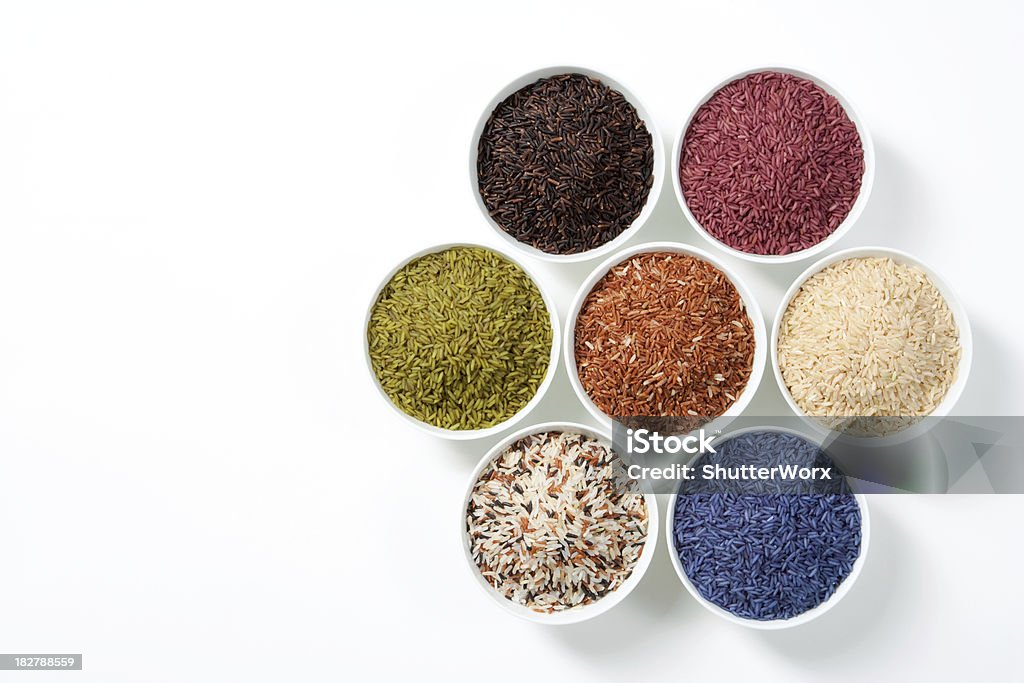 7 Farben Reis - Lizenzfrei Ansicht aus erhöhter Perspektive Stock-Foto
