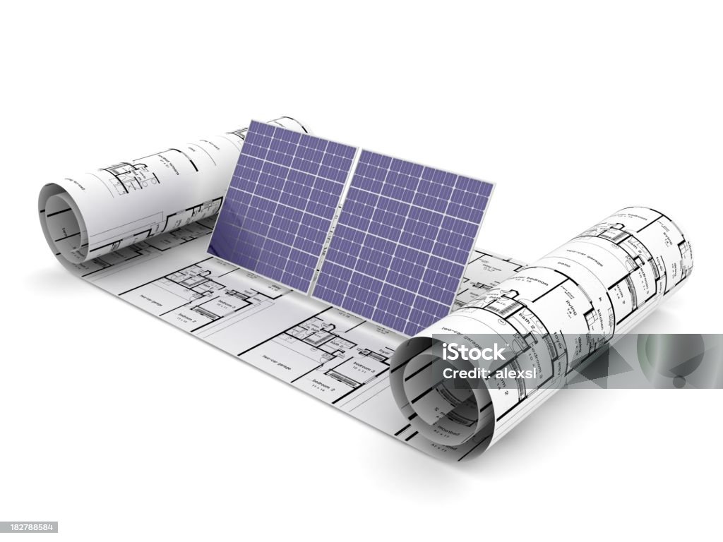 Planificación de energía Solar - Foto de stock de Casa libre de derechos