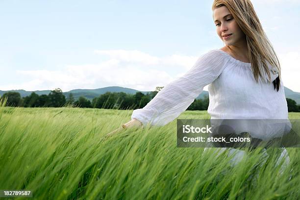 Photo libre de droit de Fille Dans Le Champ De Blé banque d'images et plus d'images libres de droit de Activité - Activité, Activité de loisirs, Adulte